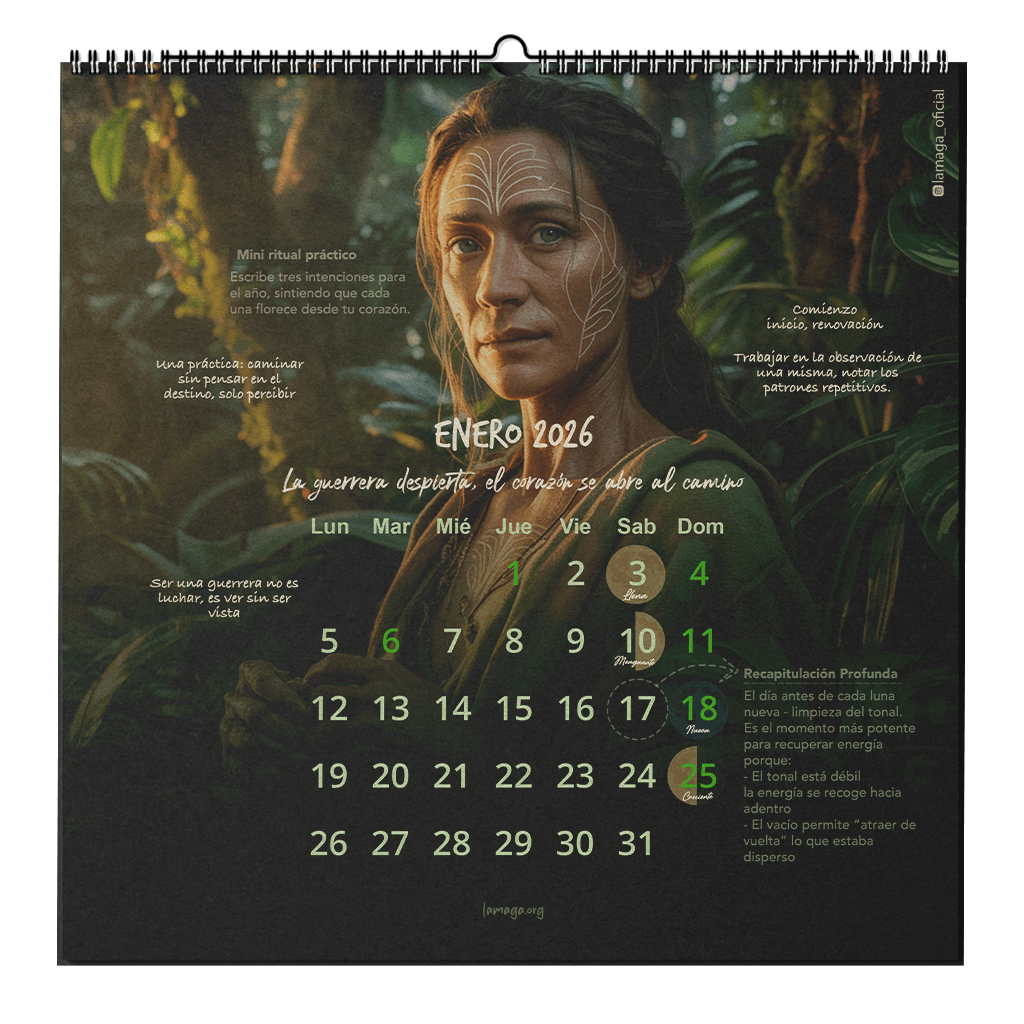 Calendario 2026 del camino de la guerrera